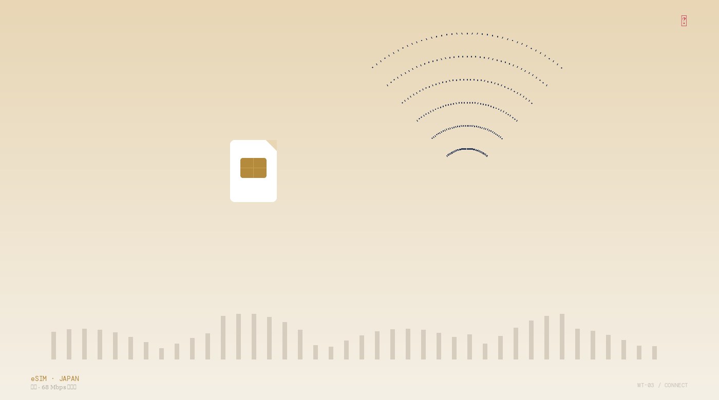 日本 eSIM 掃碼安裝畫面：iPhone 與富士山背景