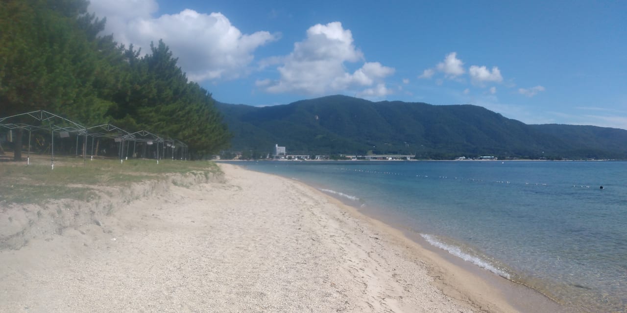 從近江舞子海濱眺望的琵琶湖,日本最大的淡水湖