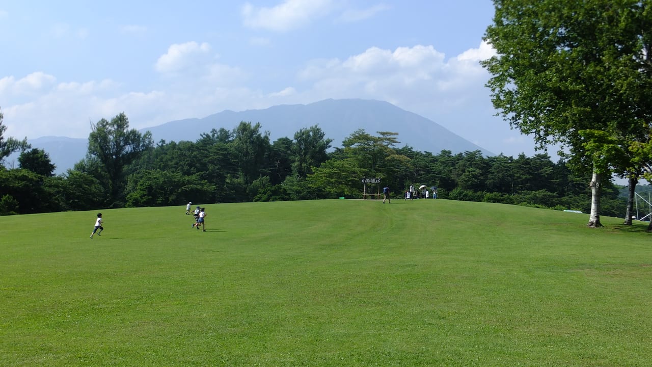 小岩井農場以岩手山為背景的開闊牧場景觀