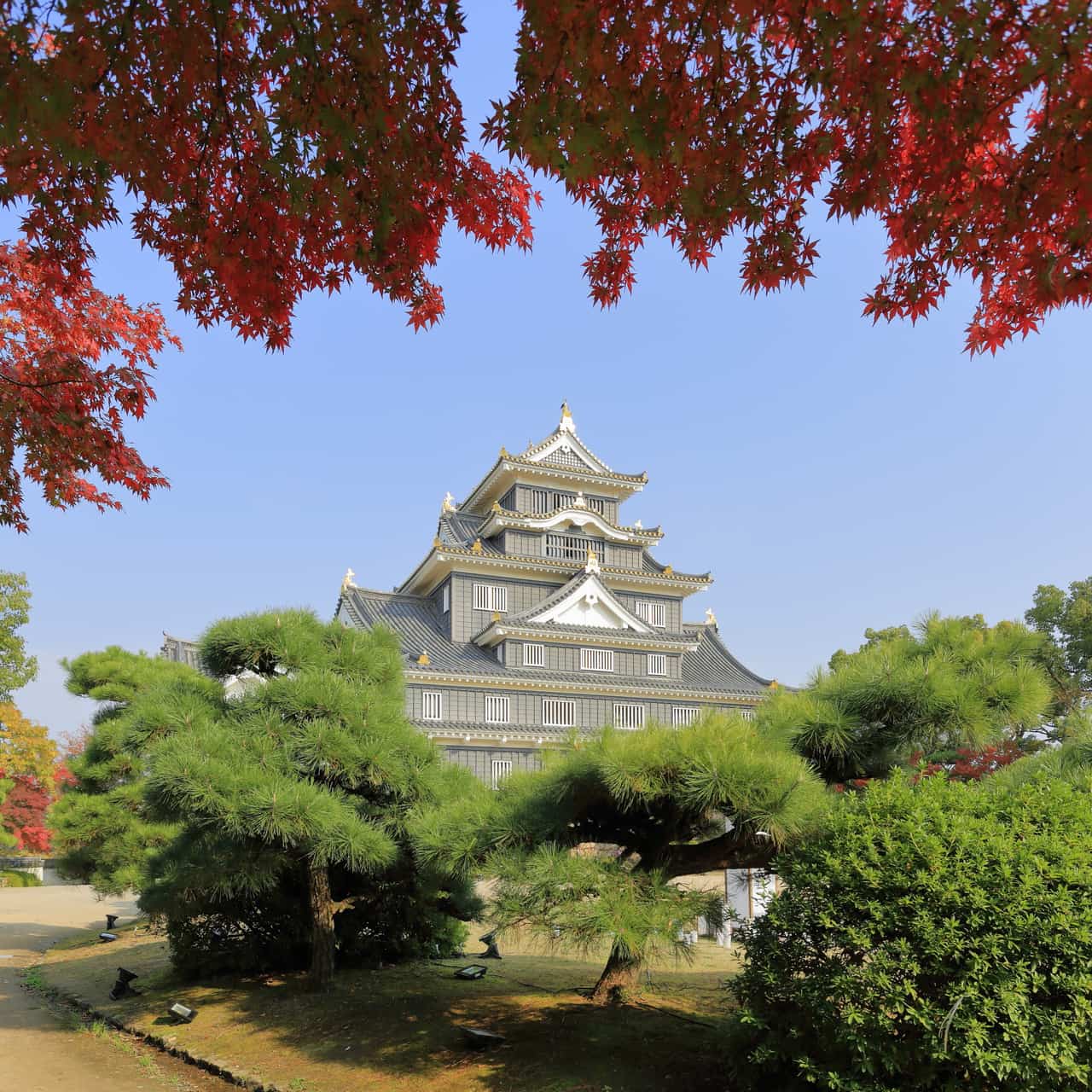 The black keep of Okayama Castle, nicknamed the Crow Castle