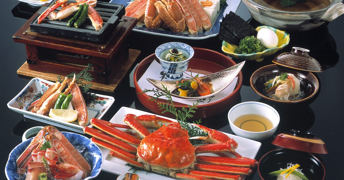 以松葉蟹(ズワイ蟹)為主的日式蟹料理全席擺盤